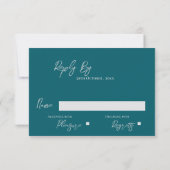 Cartons Réponse Élégant Monogramme vert Mariage floral complexe (Dos)