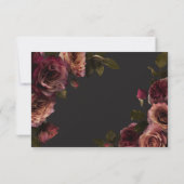 Cartons Réponse Elégant Moody Muted Rust & Burgundy Floral QR Code (Dos)