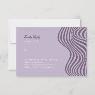 Cartons Réponse Élégant motif ondulé rétro moderne de mariage