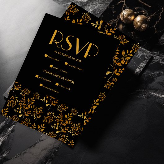 Cartons Réponse Élégant mystique nuages d'or noir Mariage de lune