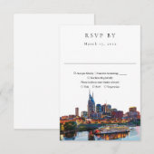 Cartons Réponse Elegant Nashville Riverfront Watercolor Wedding (Devant / Derrière)