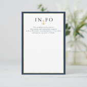 Cartons Réponse Elégant nauticalnavy bleu détails mariage (Debout devant)