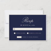 Cartons Réponse Elegant Navy Blue Old Money Wedding (Devant)