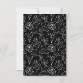 Cartons Réponse Élégant noir blanc Mariage QR Code S'il vous plaît (Dos)