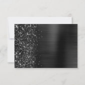 Cartons Réponse Élégant noir brossé Parties scintillant de script  (Dos)