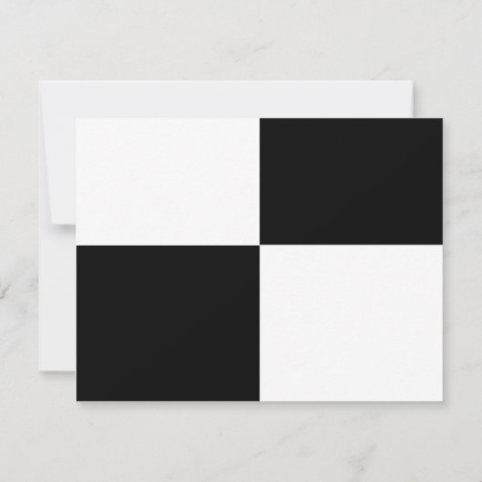 Cartons Réponse Élégant Noir Et Blanc Chic Moderne Simple Mariage (Dos)