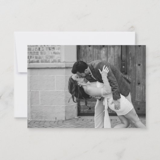 Cartons Réponse Élégant noir et blanc Simple Mariage moderne (Dos)