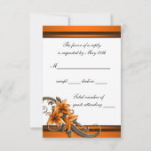 Cartons Réponse Élégant noir et orange Asiatique Lily Mariage (Dos)