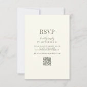 Cartons Réponse Élégant Olive Green Mariage moderne (Devant)