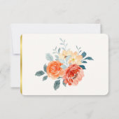 Cartons Réponse Élégant or Blush Floral Script Mariage QR Code (Dos)