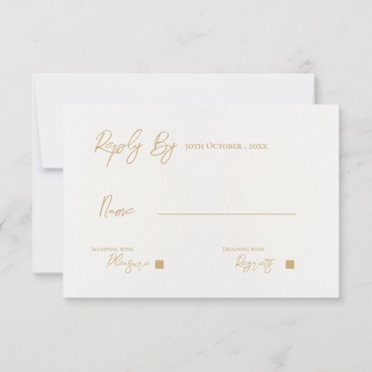 Cartons Réponse Élégant or Ornate complexe Mariage Monogramme (Dos)