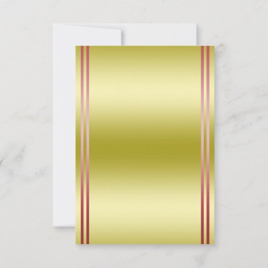 Cartons Réponse Elégant or & rouge, Mariage   Mariage (Dos)