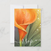Cartons Réponse Elégant Orange Calla Lily Art Floral Aquarelle (Dos)