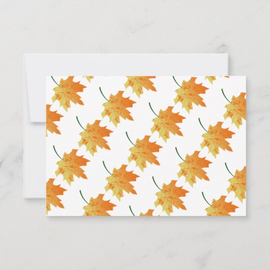 Cartons Réponse Élégant Orange Fall Feuilles Automne Floral Mariag (Dos)