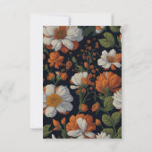 Cartons Réponse Élégant oranger chic fleurs florales (Dos)