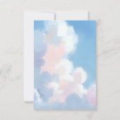 Cartons Réponse Elegant Painted Blue Sky Puffy Pink Clouds Wedding (Dos)