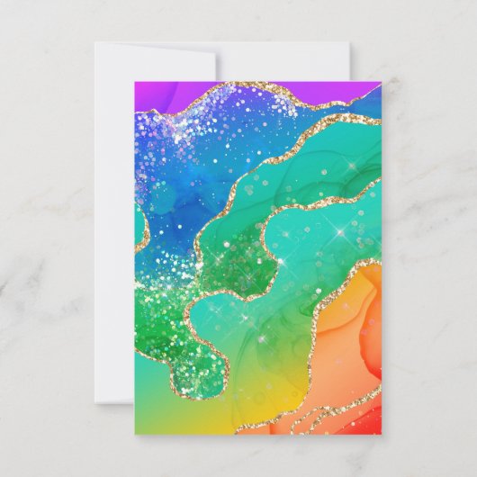 Cartons Réponse Elégant Parties scintillant arc-en-ciel Agate et M (Dos)