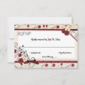 Cartons Réponse Elégant Pays Classy Bourgogne Floral Mariage (Devant)