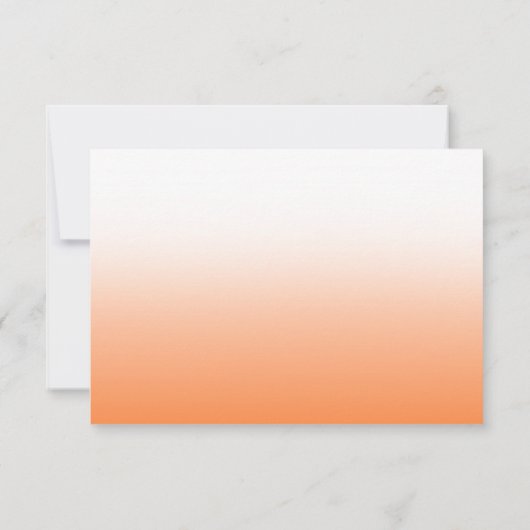 Cartons Réponse Elegant Peach Orange Fuzz Code QR Registre Mariage (Dos)