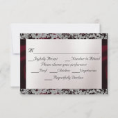 Cartons Réponse Elegant Pearl, Ruban Bourgogne et étincelle (Dos)