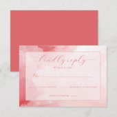 Cartons Réponse Elegant Pink Watercolor Invite (Devant / Derrière)