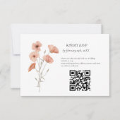 Cartons Réponse Elégant Poppy Meadow Orange Flower détails Mariage (Devant)