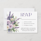 Cartons Réponse Elegant Purple Lavender Roses Wedding QR Code (Devant)
