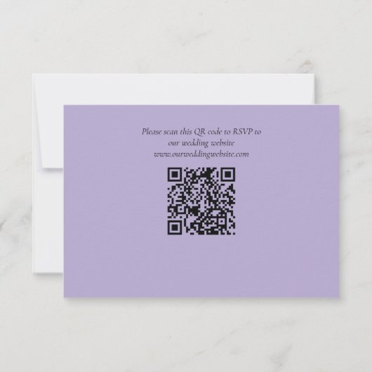 Cartons Réponse Elegant Purple Lavender Roses Wedding QR Code (Dos)