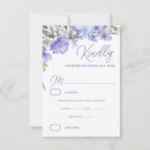 Cartons Réponse Élégant Purple Peri Floral Entree Sélection (Devant)