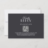 Cartons Réponse Elegant QR Code Black & White Wedding RSV Card (Devant)