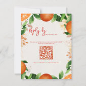 Cartons Réponse Elégant QR Code Citrus Orange Mariage de automne d (Dos)