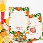 Cartons Réponse Elégant QR Code Citrus Orange Mariage de automne d