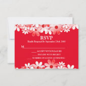 Cartons Réponse Elegant Red White Floral Wedding (Devant)