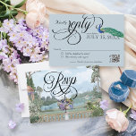 Cartons Réponse Elégant Regency Era Peacock Vintage Garden Mariage<br><div class="desc">Cet élégant vintage Regency Era Jardin anglais Bridgerton invitation de mariage esthétique RSVP carte présente un bleu poussiéreux doux, des tons vert sauge, et violet glyteria aquarelle scène florale et botanique, avec "Rsvp" script de calligraphie tourbée sur le devant, et "Répondre" en script de calligraphie tourbée et rsvp détails sur...</div>