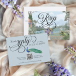 Cartons Réponse Élégant Regency Vintage Peacock Wedding Code QR<br><div class="desc">Cette élégante carte vintage Regency Era Jardin anglais Bridgerton invitation de mariage esthétique QR Code RSVP présente un bleu poussiéreux doux, des teintes de sauge vert, et violet glycine scène florale et botanique, avec "Rsvp" script de calligraphie tourbée sur le devant, et "Répondre" dans un script de calligraphie plus rapide,...</div>