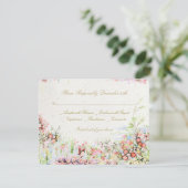 Cartons Réponse elegant romantic florals river chateau wedding (Debout devant)