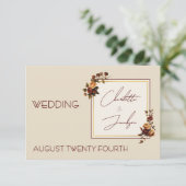 Cartons Réponse Elegant Romantic Rusty Rose Autumn Wedding (Debout devant)