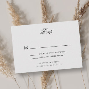 Cartons Réponse Élégant romantique classique de mariage de script