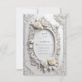 Cartons Réponse Élégant Rose Art Nouveau Frame Mariage (Devant)