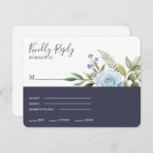 Cartons Réponse Élégant Rose bleu (Devant / Derrière)