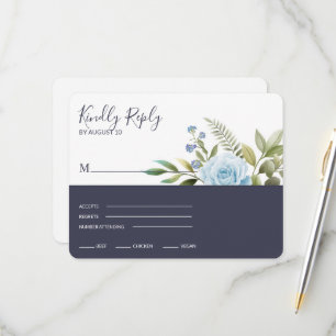 Cartons Réponse Élégant Rose bleu