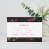 Cartons Réponse Élégant Rose de Bourgogne Floral Mariage (Debout devant)