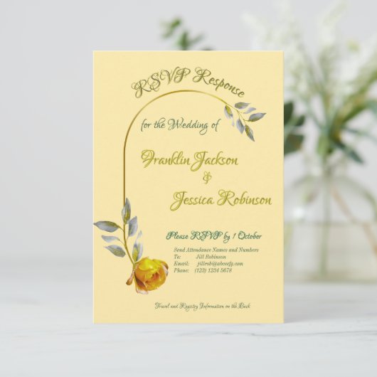 Cartons Réponse Elégant rose de paix douce beurre jaune ovale Mari (Debout devant)