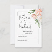 Cartons Réponse Élégant rose Floral Mariage moderne (Devant)