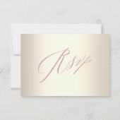 Cartons Réponse Élégant Rose Gold Calligraphie Champagne Mariage (Dos)