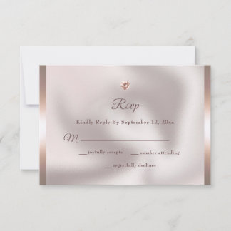 Cartons Réponse Élégant Rose Gold Foil Mariage diamant