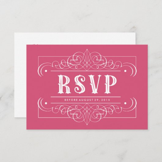Cartons Réponse Élégant rose Sud-Ouest (Devant / Derrière)