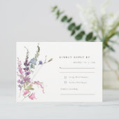 Cartons Réponse Élégant rose vert Botanique Mariage de Bunch Flora (Debout devant)