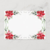 Cartons Réponse Elégant Rouge Poinsettia Mariage de verdure hivern (Dos)