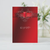 Cartons Réponse Élégant Ruby Rouge Ruby Mariage Noël (Debout devant)